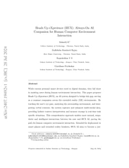 Heads Up eXperience (HUX): Always-On AI Companion for Human Computer
  Environment Interaction