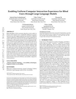 Enabling Uniform Computer Interaction Experience for Blind Users through
  Large Language Models