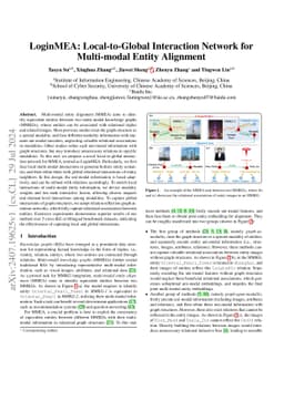 LoginMEA: Local-to-Global Interaction Network for Multi-modal Entity
  Alignment
