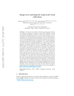 Image-text matching for large-scale book collections