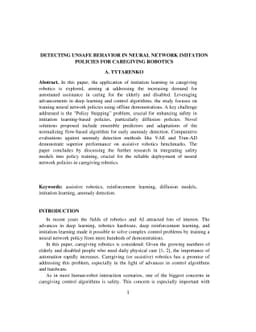 Detecting Unsafe Behavior in Neural Network Imitation Policies for
  Caregiving Robotics