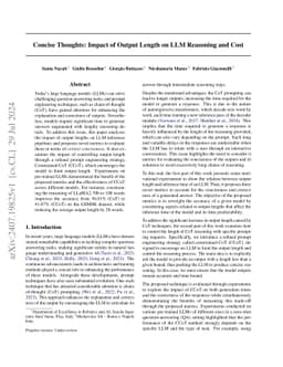 Concise Thoughts: Impact of Output Length on LLM Reasoning and Cost