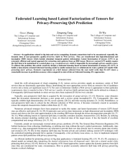 Federated Learning based Latent Factorization of Tensors for
  Privacy-Preserving QoS Prediction