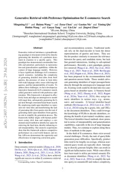 Generative Retrieval with Preference Optimization for E-commerce Search