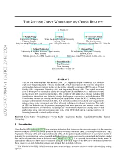 The Second Joint Workshop on Cross Reality