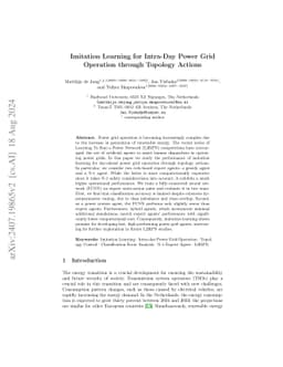 Imitation Learning for Intra-Day Power Grid Operation through Topology
  Actions