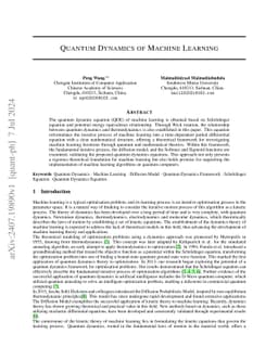 Quantum Dynamics of Machine Learning