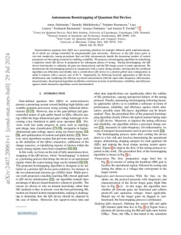 Autonomous Bootstrapping of Quantum Dot Devices