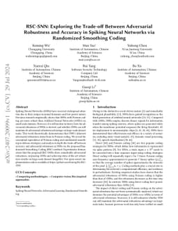 RSC-SNN: Exploring the Trade-off Between Adversarial Robustness and
  Accuracy in Spiking Neural Networks via Randomized Smoothing Coding