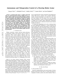 Autonomous and Teleoperation Control of a Drawing Robot Avatar