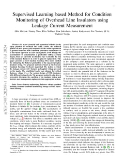 Supervised Learning based Method for Condition Monitoring of Overhead
  Line Insulators using Leakage Current Measurement