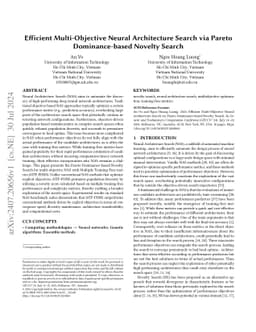 Efficient Multi-Objective Neural Architecture Search via Pareto
  Dominance-based Novelty Search