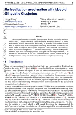 Re-localization acceleration with Medoid Silhouette Clustering