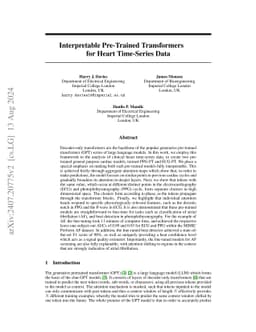 Interpretable Pre-Trained Transformers for Heart Time-Series Data