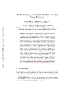 UniProcessor: A Text-induced Unified Low-level Image Processor