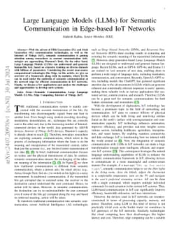 Large Language Models (LLMs) for Semantic Communication in Edge-based
  IoT Networks
