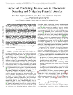 Impact of Conflicting Transactions in Blockchain: Detecting and
  Mitigating Potential Attacks