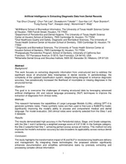 Artificial Intelligence in Extracting Diagnostic Data from Dental
  Records