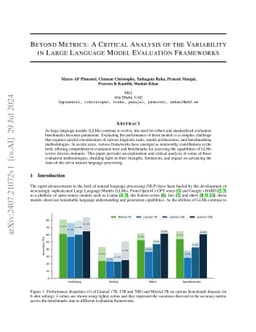 Beyond Metrics: A Critical Analysis of the Variability in Large Language
  Model Evaluation Frameworks