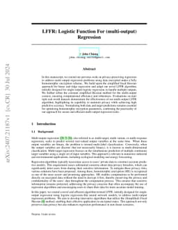 LFFR: Logistic Function For (multi-output) Regression