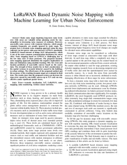 LoRaWAN Based Dynamic Noise Mapping with Machine Learning for Urban
  Noise Enforcement