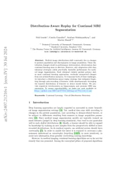 Distribution-Aware Replay for Continual MRI Segmentation