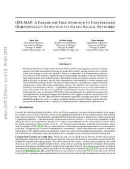 GNUMAP: A Parameter-Free Approach to Unsupervised Dimensionality
  Reduction via Graph Neural Networks