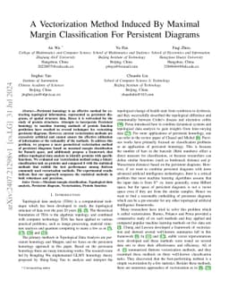 A Vectorization Method Induced By Maximal Margin Classification For
  Persistent Diagrams
