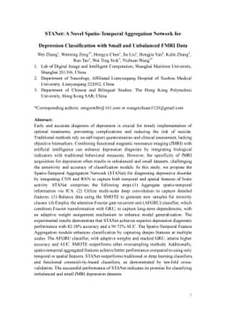 STANet: A Novel Spatio-Temporal Aggregation Network for Depression
  Classification with Small and Unbalanced FMRI Data