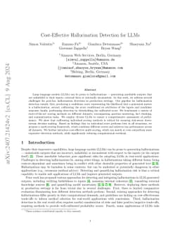 Cost-Effective Hallucination Detection for LLMs