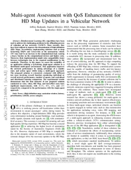 Multi-agent Assessment with QoS Enhancement for HD Map Updates in a
  Vehicular Network