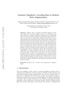 Synthetic Simplicity: Unveiling Bias in Medical Data Augmentation