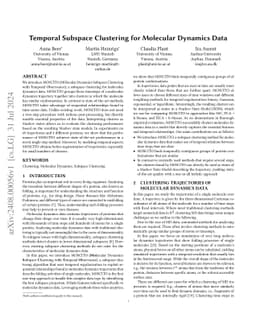 Temporal Subspace Clustering for Molecular Dynamics Data