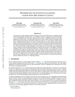 Distributed In-Context Learning under Non-IID Among Clients