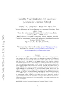 Mobility-Aware Federated Self-supervised Learning in Vehicular Network
