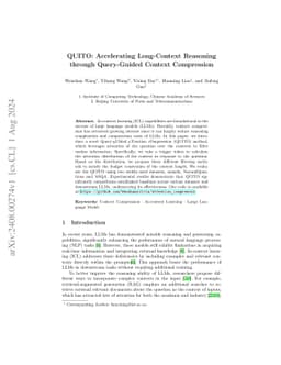 QUITO: Accelerating Long-Context Reasoning through Query-Guided Context
  Compression