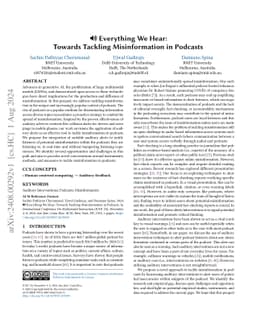 Everything We Hear: Towards Tackling Misinformation in Podcasts