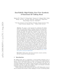 EmoTalk3D: High-Fidelity Free-View Synthesis of Emotional 3D Talking
  Head