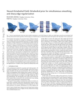 Neural Octahedral Field: Octahedral prior for simultaneous smoothing and
  sharp edge regularization