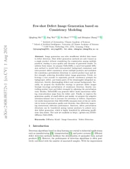 Few-shot Defect Image Generation based on Consistency Modeling