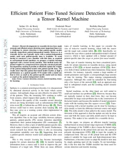 Efficient Patient Fine-Tuned Seizure Detection with a Tensor Kernel
  Machine