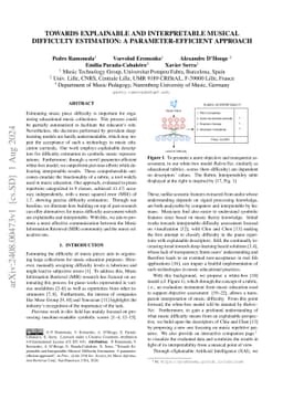Towards Explainable and Interpretable Musical Difficulty Estimation: A
  Parameter-efficient Approach