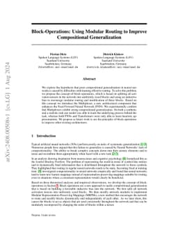 Block-Operations: Using Modular Routing to Improve Compositional
  Generalization