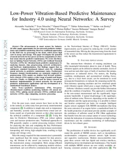 Low-Power Vibration-Based Predictive Maintenance for Industry 4.0 using
  Neural Networks: A Survey