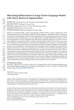 Alleviating Hallucination in Large Vision-Language Models with Active
  Retrieval Augmentation