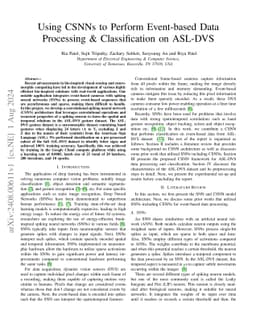 Using CSNNs to Perform Event-based Data Processing & Classification on
  ASL-DVS