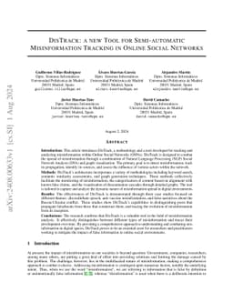 DisTrack: a new Tool for Semi-automatic Misinformation Tracking in
  Online Social Networks