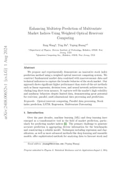 Enhancing Multistep Prediction of Multivariate Market Indices Using
  Weighted Optical Reservoir Computing