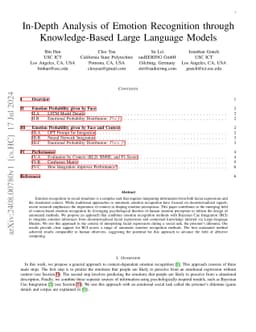 In-Depth Analysis of Emotion Recognition through Knowledge-Based Large
  Language Models