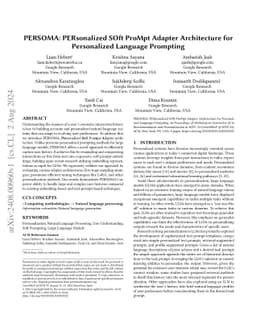 PERSOMA: PERsonalized SOft ProMpt Adapter Architecture for Personalized
  Language Prompting
